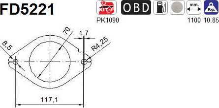 AS FD5221 - Filtro hollín / partículas, sistema escape parts5.com