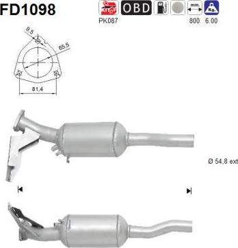 AS FD1098 - Филтър за сажди / твърди частици, изпускателна система parts5.com