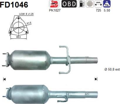 AS FD1046 - Filtru funingine / particule, sist.de esapament parts5.com