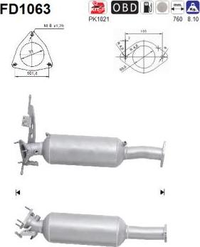 AS FD1063 - Filtru funingine / particule, sist.de esapament parts5.com