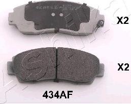 Ashika 50-04-434 - Brake Pad Set, disc brake parts5.com