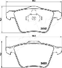 Ashika 50-00-0349 - Piduriklotsi komplekt,ketaspidur parts5.com