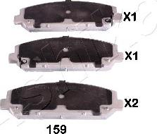 Ashika 50-01-159 - Brake Pad Set, disc brake parts5.com