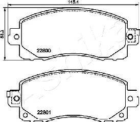 Ashika 50-07-713 - Fren balata seti, diskli fren parts5.com