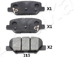 Ashika 51-03-315 - Brake Pad Set, disc brake parts5.com