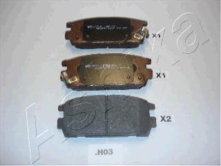 Ashika 51-0H-H03 - Brake Pad Set, disc brake parts5.com