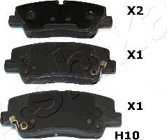 Ashika 51-0H-H10 - Brake Pad Set, disc brake parts5.com