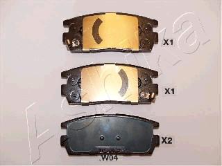 Ashika 51-0W-W04 - Brake Pad Set, disc brake parts5.com