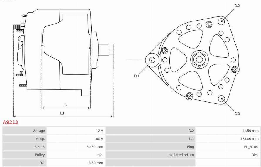 AS-PL A9213 - Alternátor parts5.com