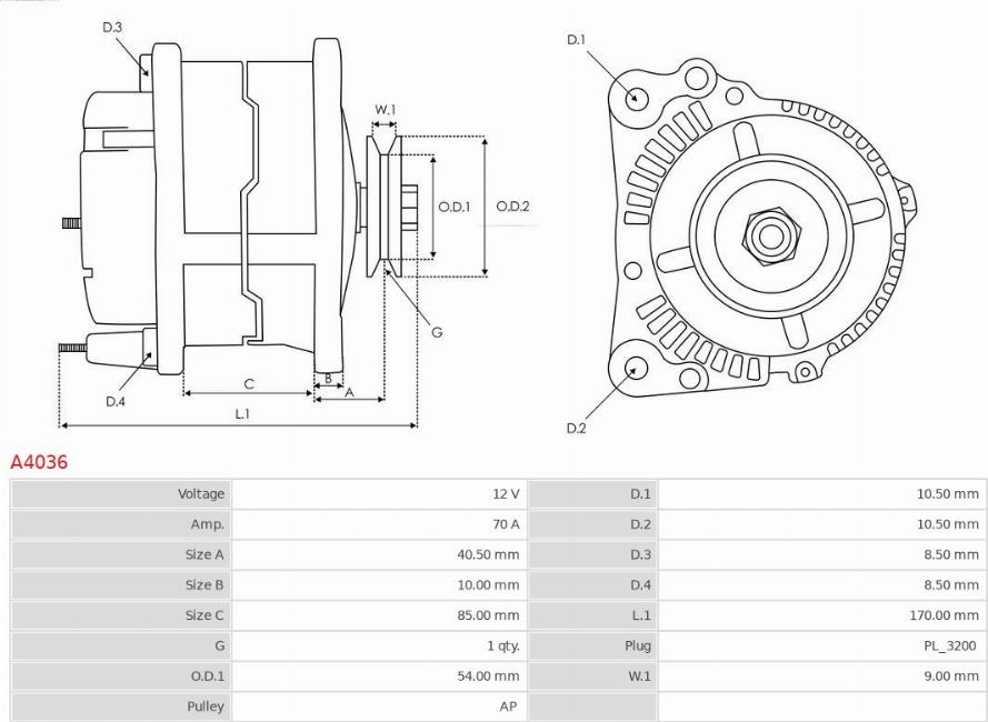 AS-PL A4036 - Generator / Alternator parts5.com