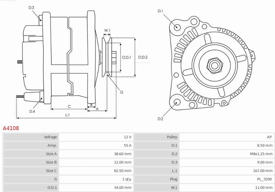 AS-PL A4108 - Generator / Alternator parts5.com