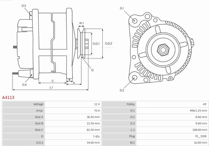 AS-PL A4113 - Alternador parts5.com