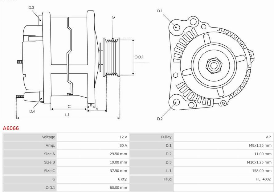 AS-PL A6066 - Alternator parts5.com