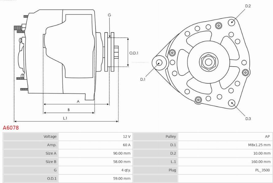 AS-PL A6078 - Генератор parts5.com