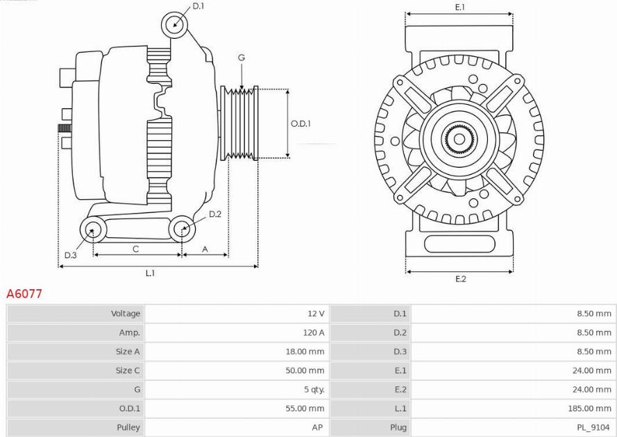 AS-PL A6077 - Generaator parts5.com