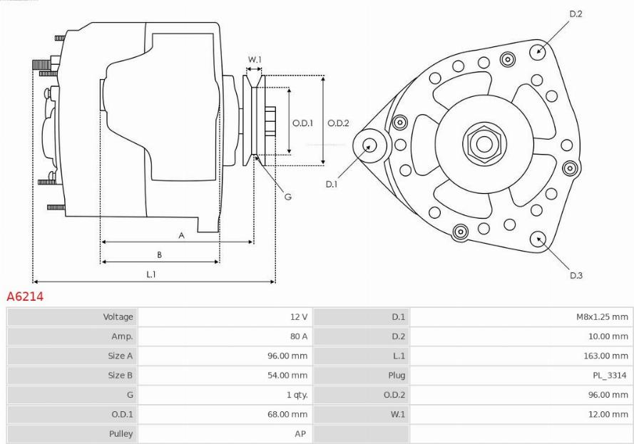 AS-PL A6214 - Alternator parts5.com