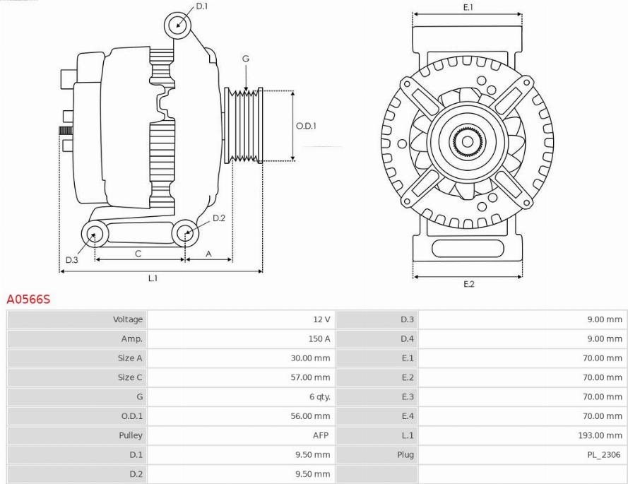 AS-PL A0566S - Generator / Alternator parts5.com