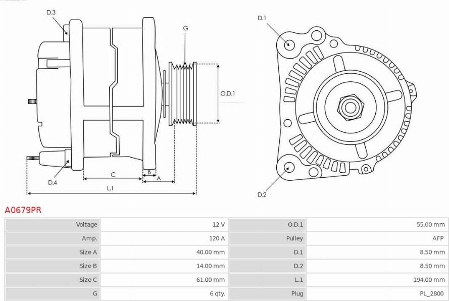 AS-PL A0679PR - Alternator parts5.com