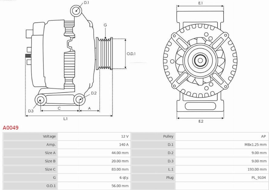 AS-PL A0049 - Генератор parts5.com