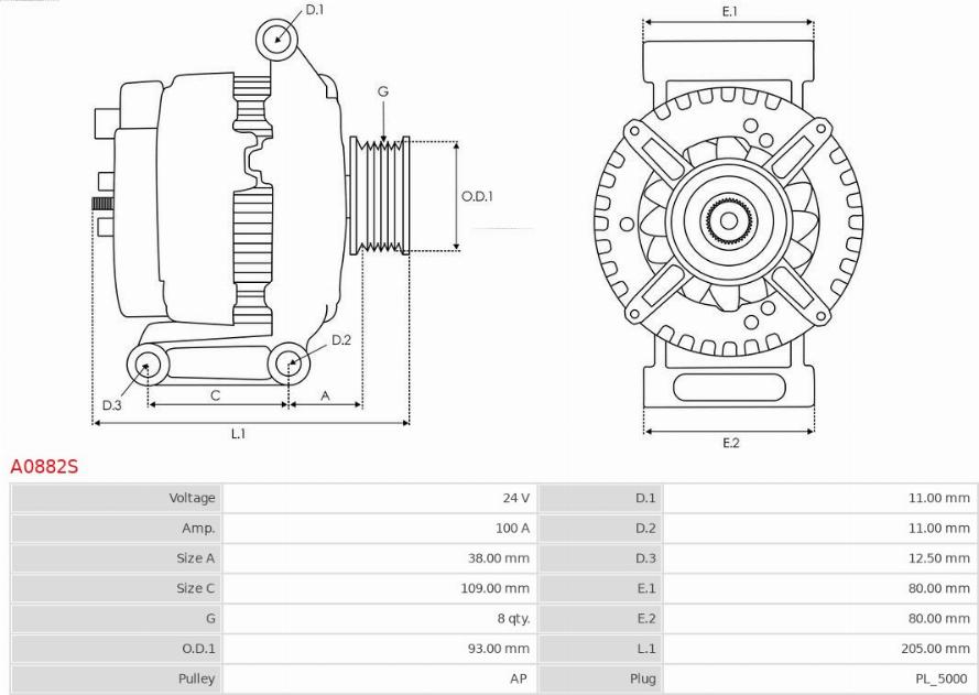 AS-PL A0882S - Generator parts5.com