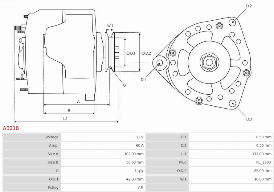 AS-PL A3218 - Alternador parts5.com