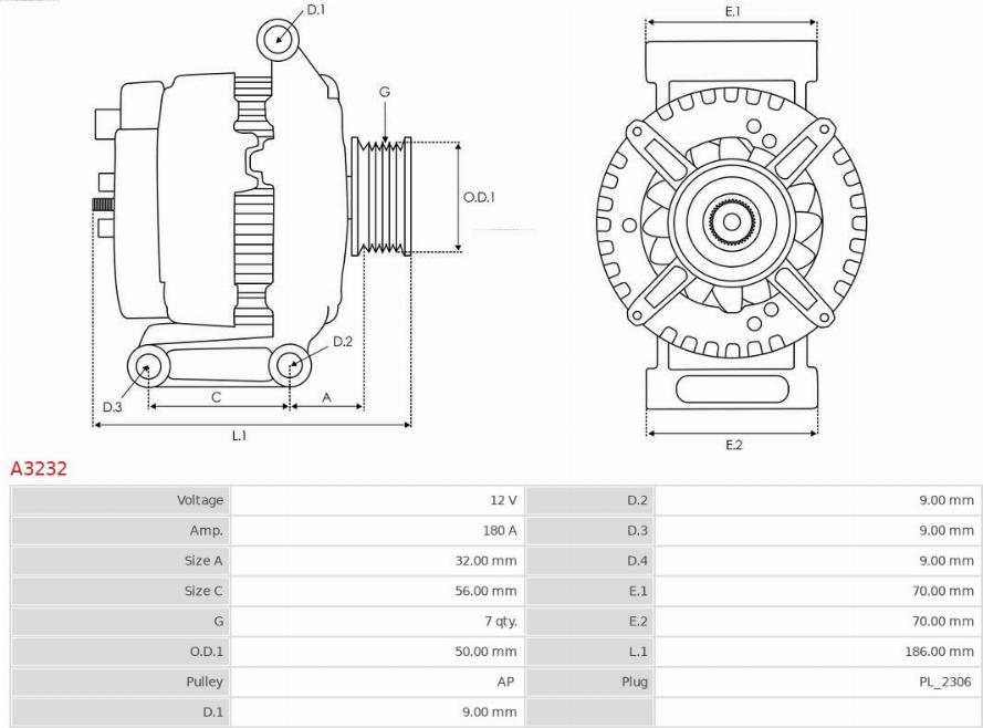 AS-PL A3232 - Generator / Alternator parts5.com