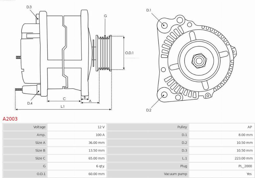 AS-PL A2003 - Генератор parts5.com