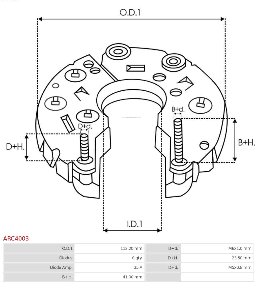 AS-PL ARC4003 - Prostownik, alternator parts5.com