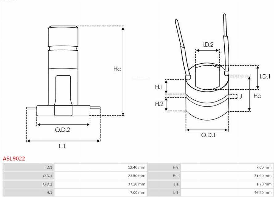 AS-PL ASL9022 - Anillo colector, alternador parts5.com