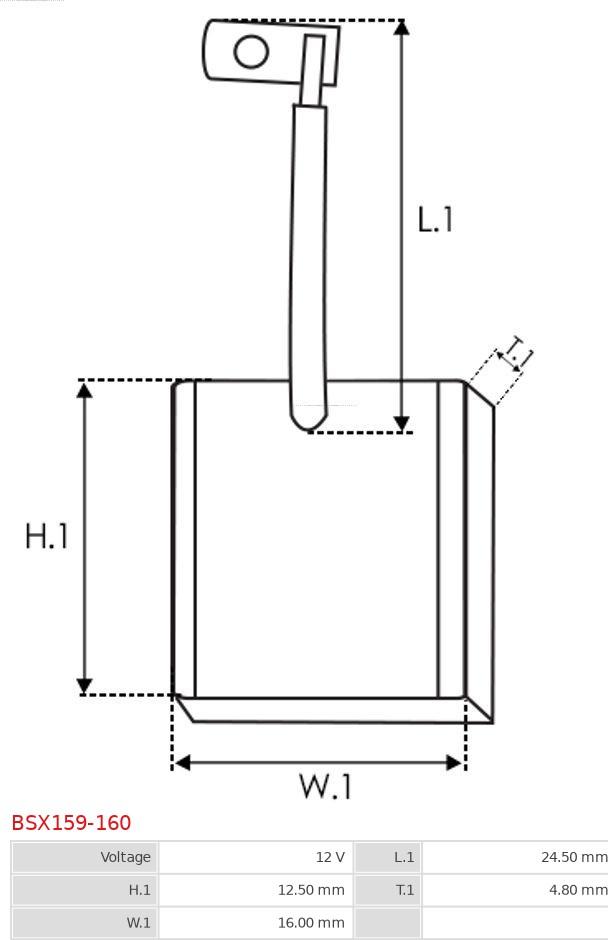 AS-PL BSX159-160 - Uhlíkový kartáč, startér parts5.com