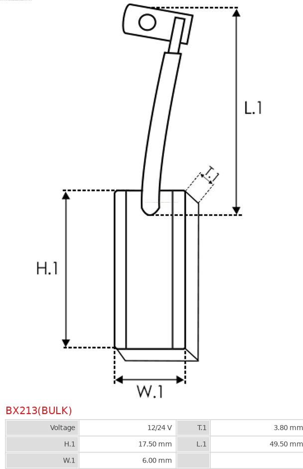 AS-PL BX213(BULK) - Ugljena četkica, alternator parts5.com