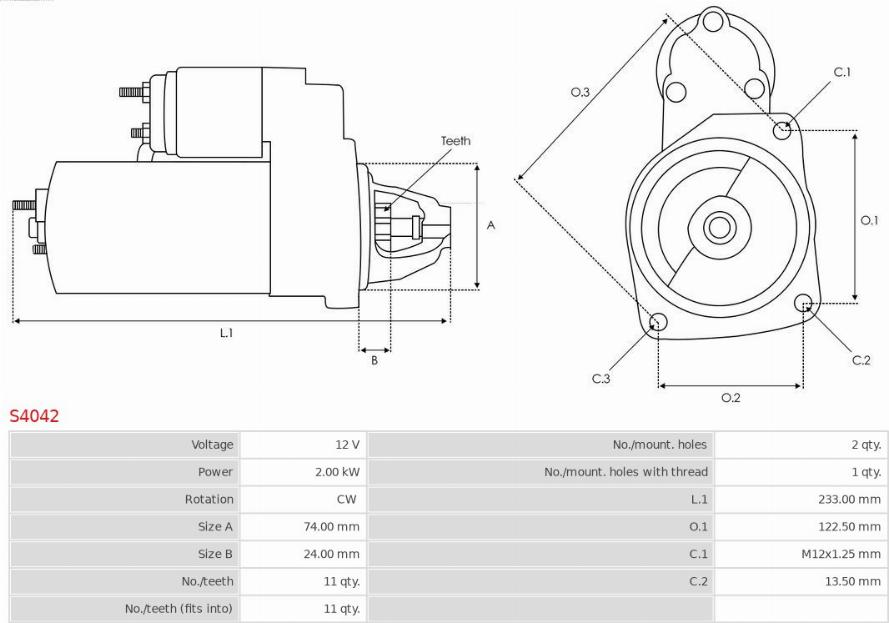 AS-PL S4042 - Starter parts5.com