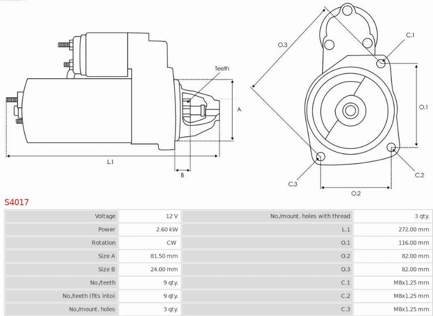 AS-PL S4017 - Starter parts5.com