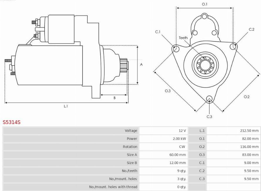 AS-PL S5314S - Starter parts5.com