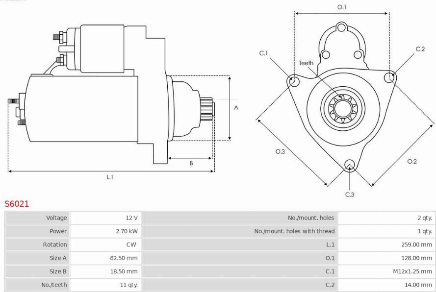 AS-PL S6021 - Starter parts5.com