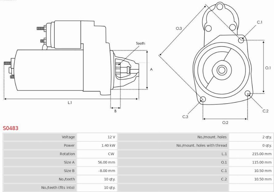 AS-PL S0483 - Стартер parts5.com