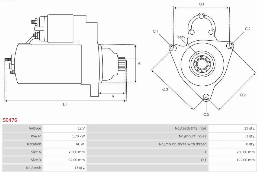 AS-PL S0476 - Стартер parts5.com