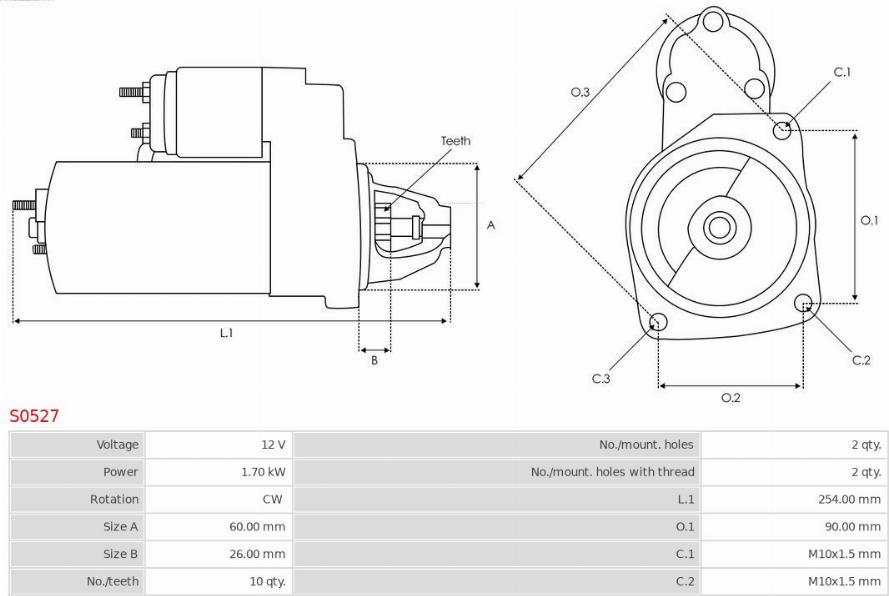 AS-PL S0527 - Starter parts5.com