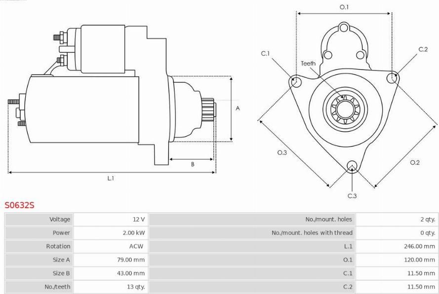 AS-PL S0632S - Μίζα parts5.com