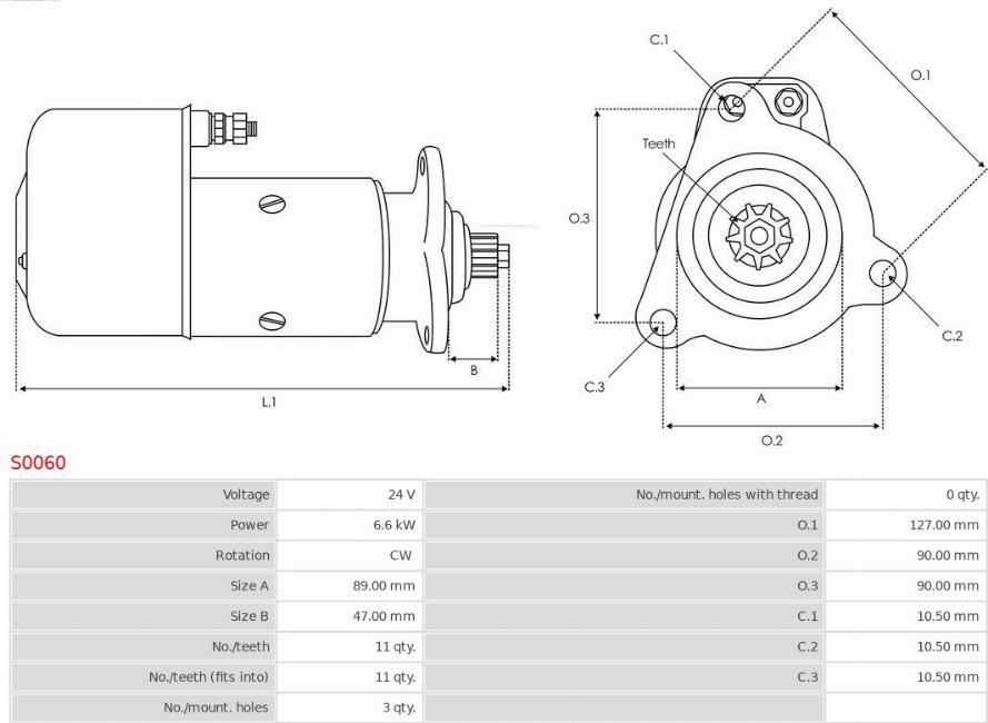 AS-PL S0060 - Starter parts5.com