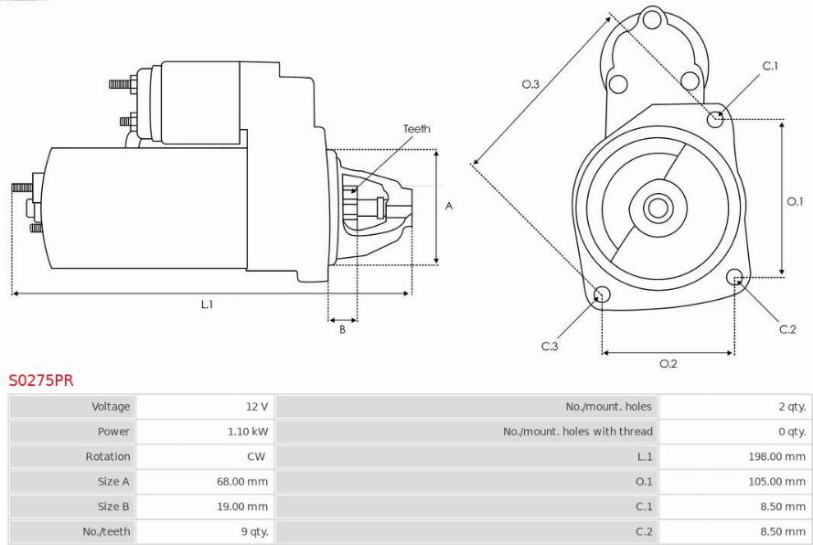 AS-PL S0275PR - Μίζα parts5.com