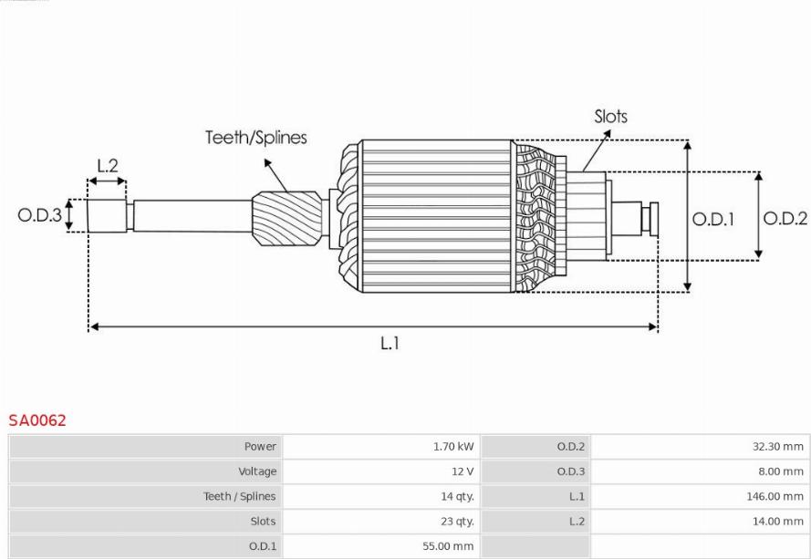 AS-PL SA0062 - Inducido, motor de arranque parts5.com