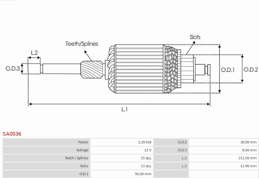 AS-PL SA0036 - Kotva, startér parts5.com