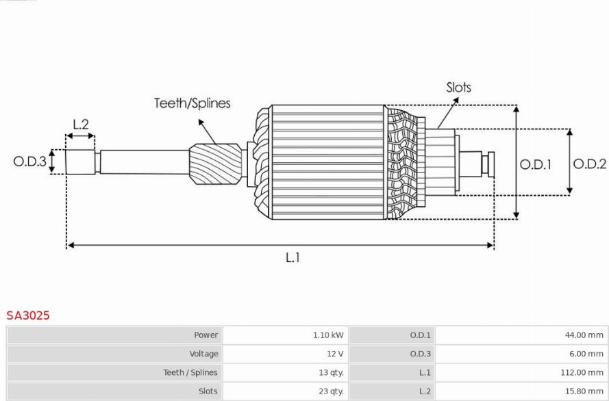 AS-PL SA3025 - Armatura,demaror parts5.com