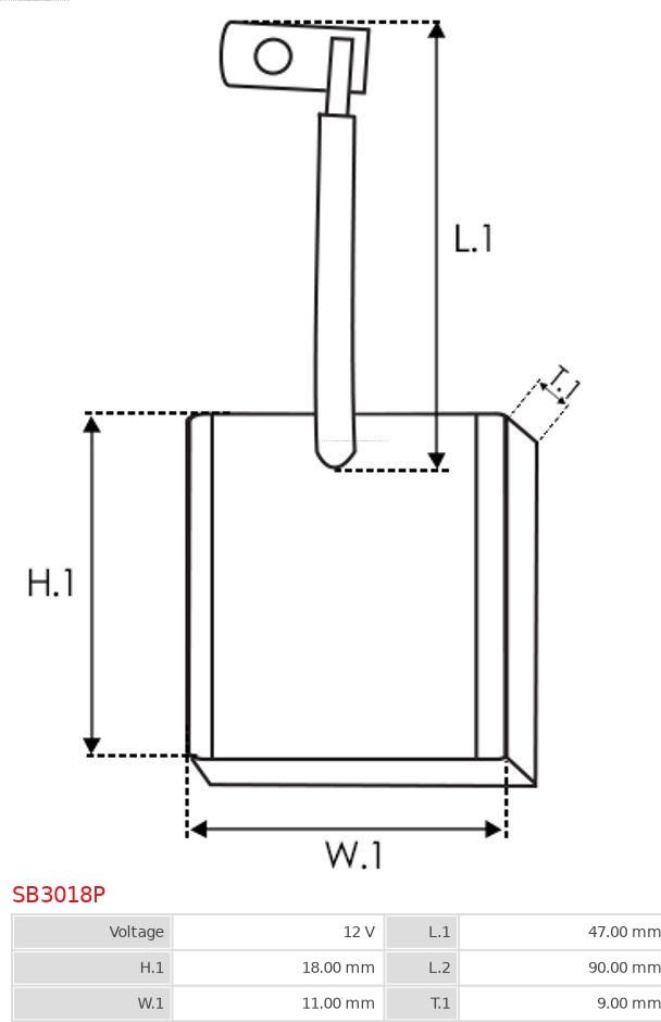 AS-PL SB3018P - Ugljena četkica, starter parts5.com