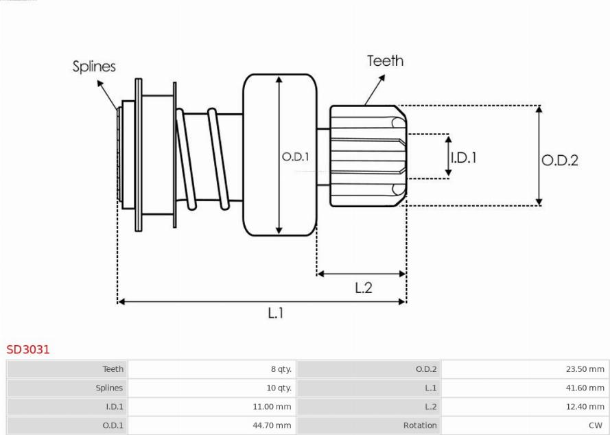 AS-PL SD3031 - Γρανάζι, μίζα parts5.com