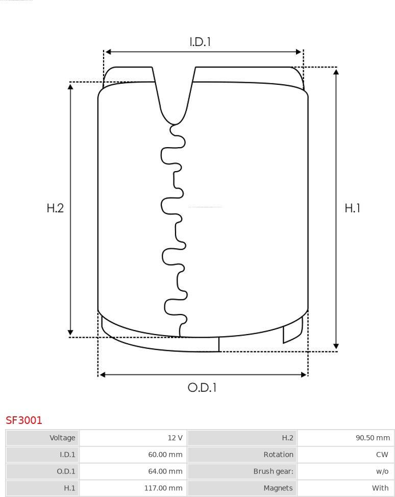 AS-PL SF3001 - Bobina cuplaj, demaror parts5.com