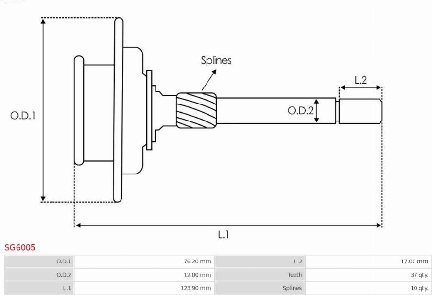 AS-PL SG6005 - Repair Set, planetary gear starter parts5.com