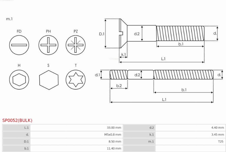 AS-PL SP0052(BULK) - Sada na opravy, generátor parts5.com