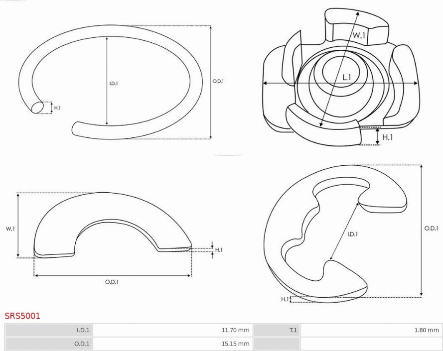 AS-PL SRS5001 - Chit reparatie, demaror parts5.com